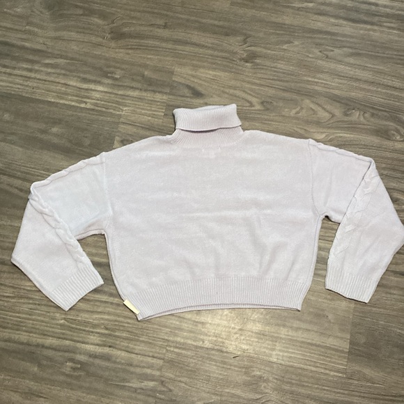 kendall & kylie cable cropped turtle neck sweater size large - Picture 2 of 9